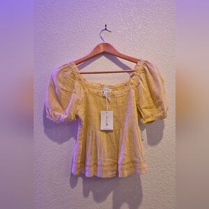 Jessica Simpson Waverly Cotton Smocked Blouse .. Size XS .. New With Tags!